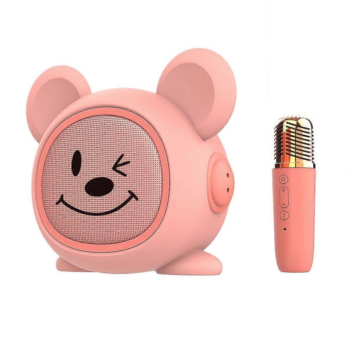 Sing-Along Bear Karaoke Microphone: Cute Bluetooth Speaker with Smiling Face