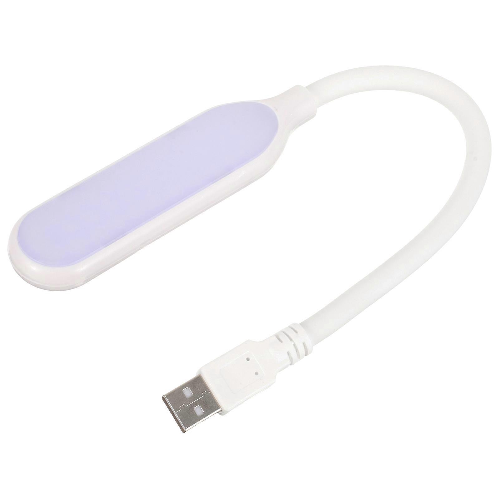 Flexible USB Lamp Bedside Night Light for Reading and Studying in White Silicone Material with Adjustable Neck for 1Pack
