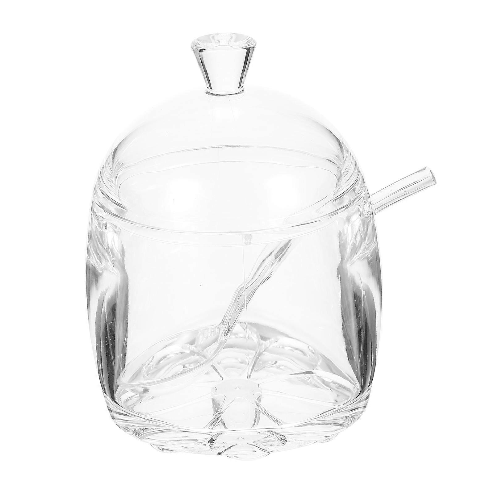 Acrylic Seasoning Bottle for Kitchen Storage with Spoon 4Pcs Transparent Set