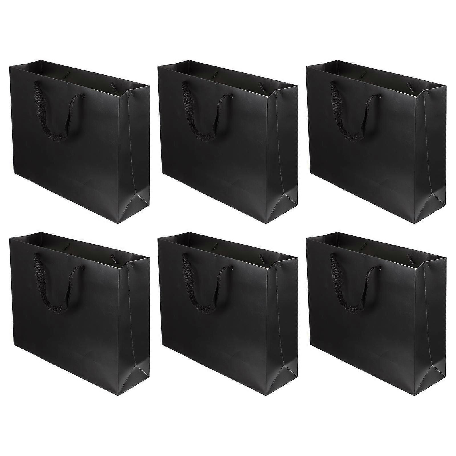 Gift Packaging Paper Gift Bags Rectangular Black For Party 6Pcs