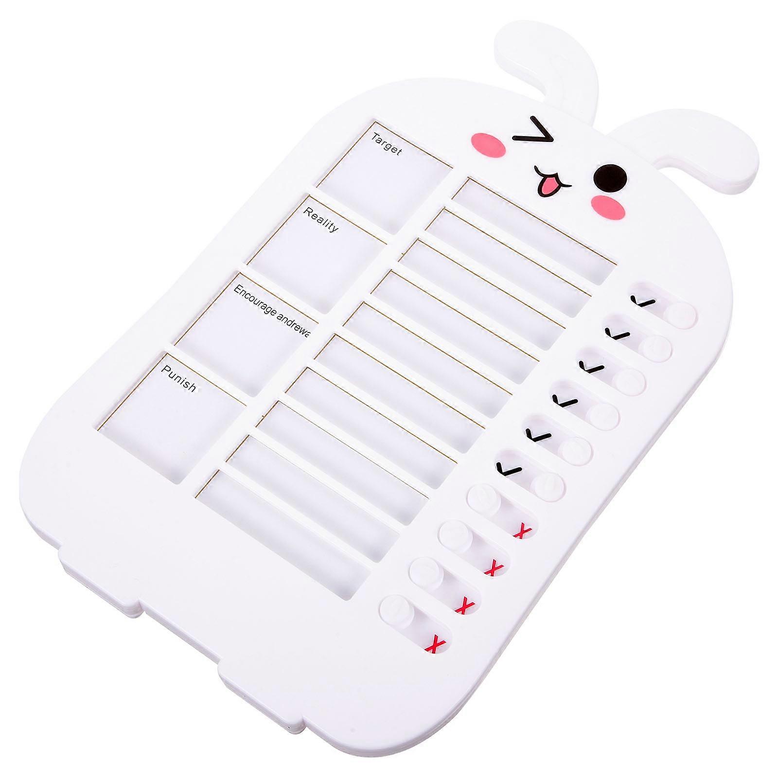Routine Chart for Kids 1 Set Diy Planning Reminder Chart for Home Use Portable Plastic White