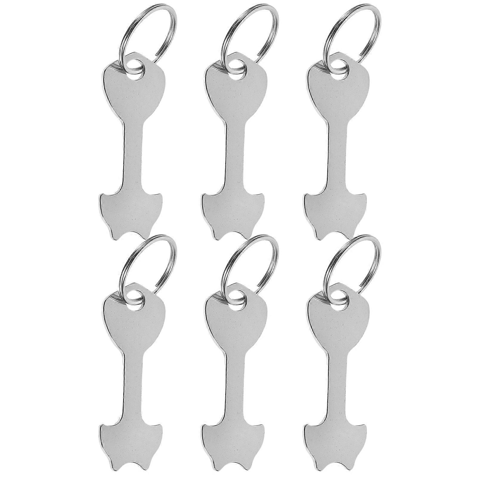 Shopping Trolley Token Keyring for Cart Unlocking with 12Pcs Silver Zinc Alloy