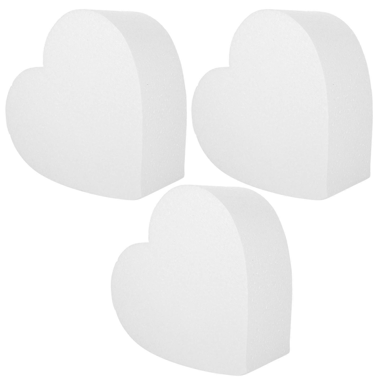 White Foam Cake Dummy Heart Cake Dummies for Decoration 6Pcs Pack