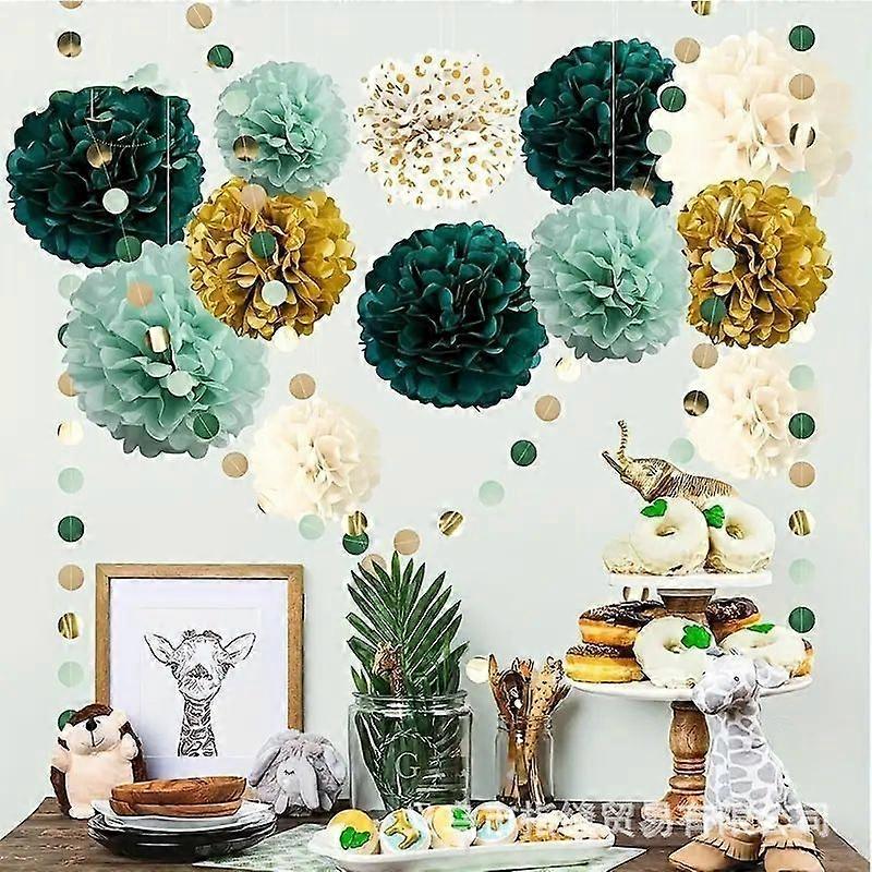 Decorative handmade paper flower ball pull flower ball 15 piece combination set