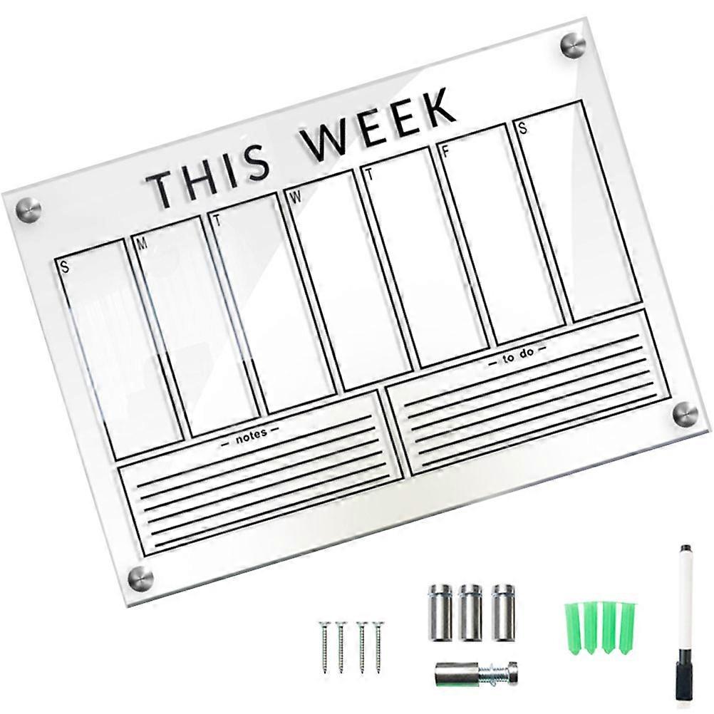 Planning Acrylic Board for Wall Use 1Set Transparent Hanging Memo Board