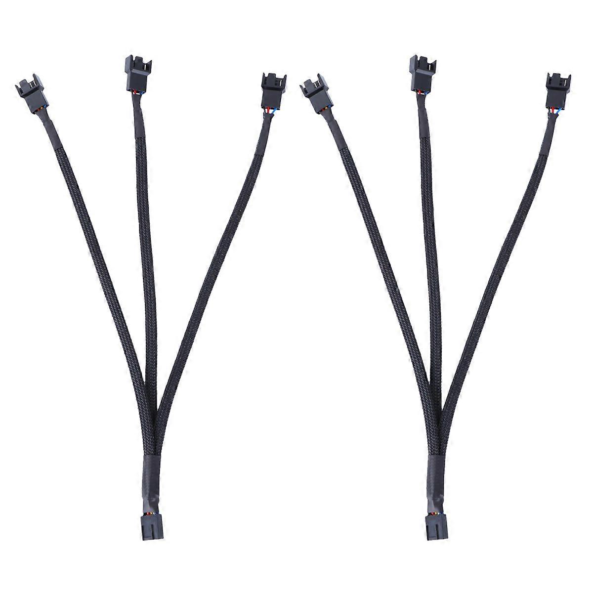 Cpu Fan Splitter Cable Splitter Extension Cable Internal Wiring Computer Assembly 13.0×1.0×1.0in Parallel Connection 2Pack