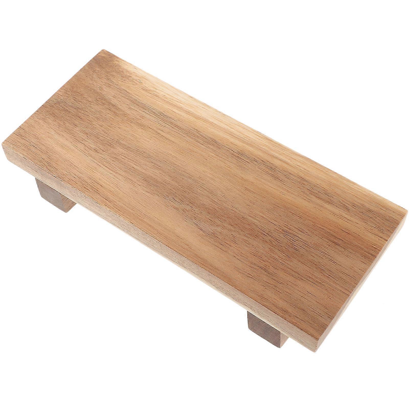 Modern Wood Pedestal Stand Tray For Laundry Room Space-Saving Organizing In Khaki Color 3Pcs