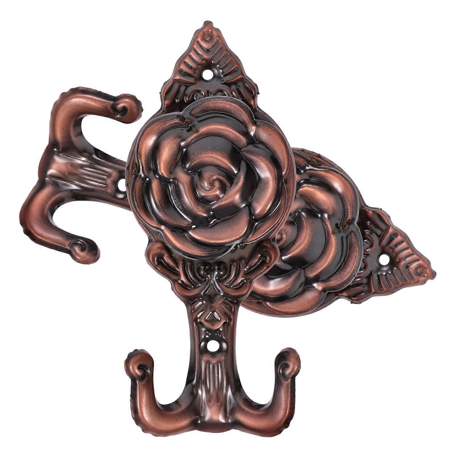 Hanging Wall Hooks 4Pcs Artistic Design Iron Hooks for Bathroom and Kitchen Storage in Coffee Finish