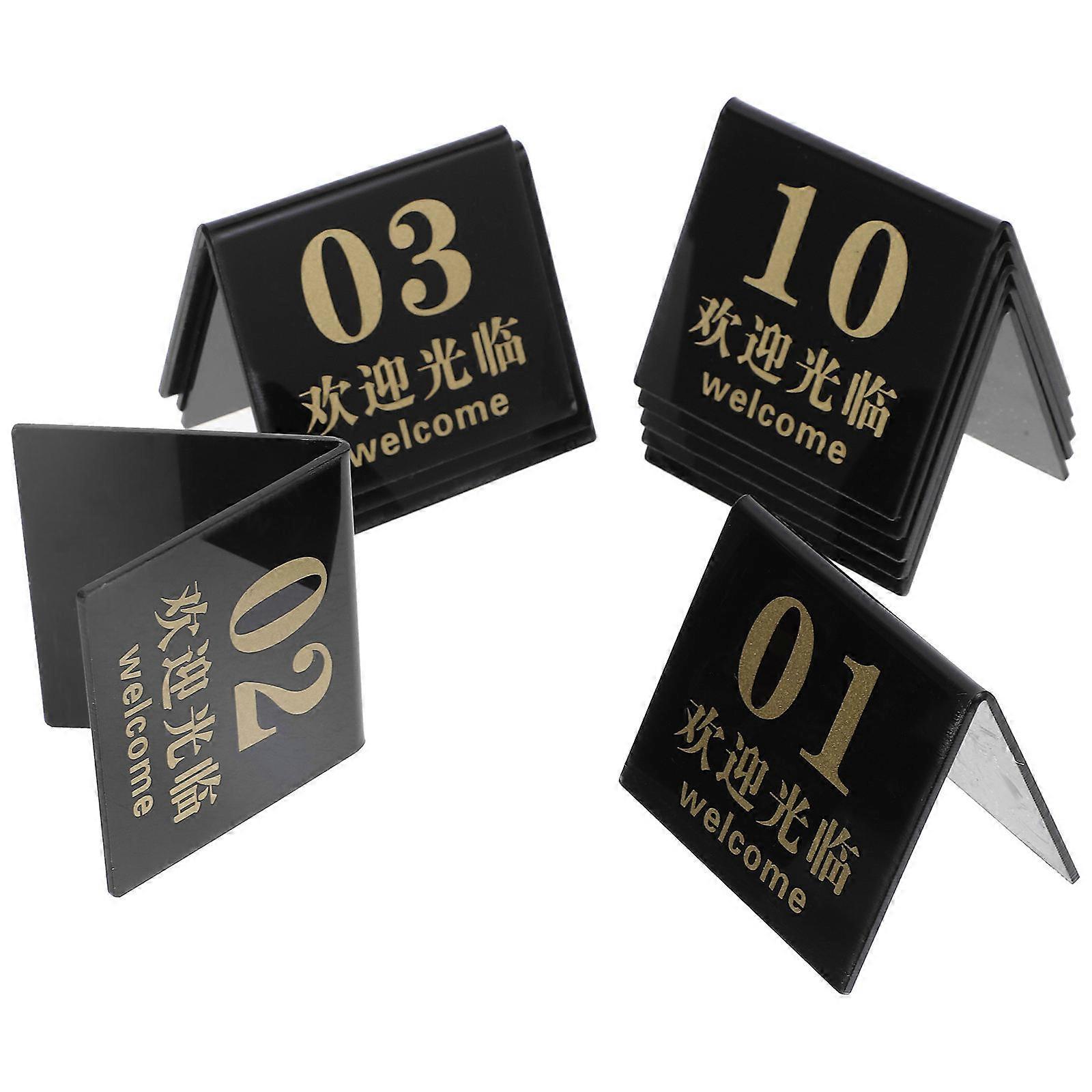 50Pcs Table Number Identification Acrylic Markers V Shape for Restaurant Table Decoration