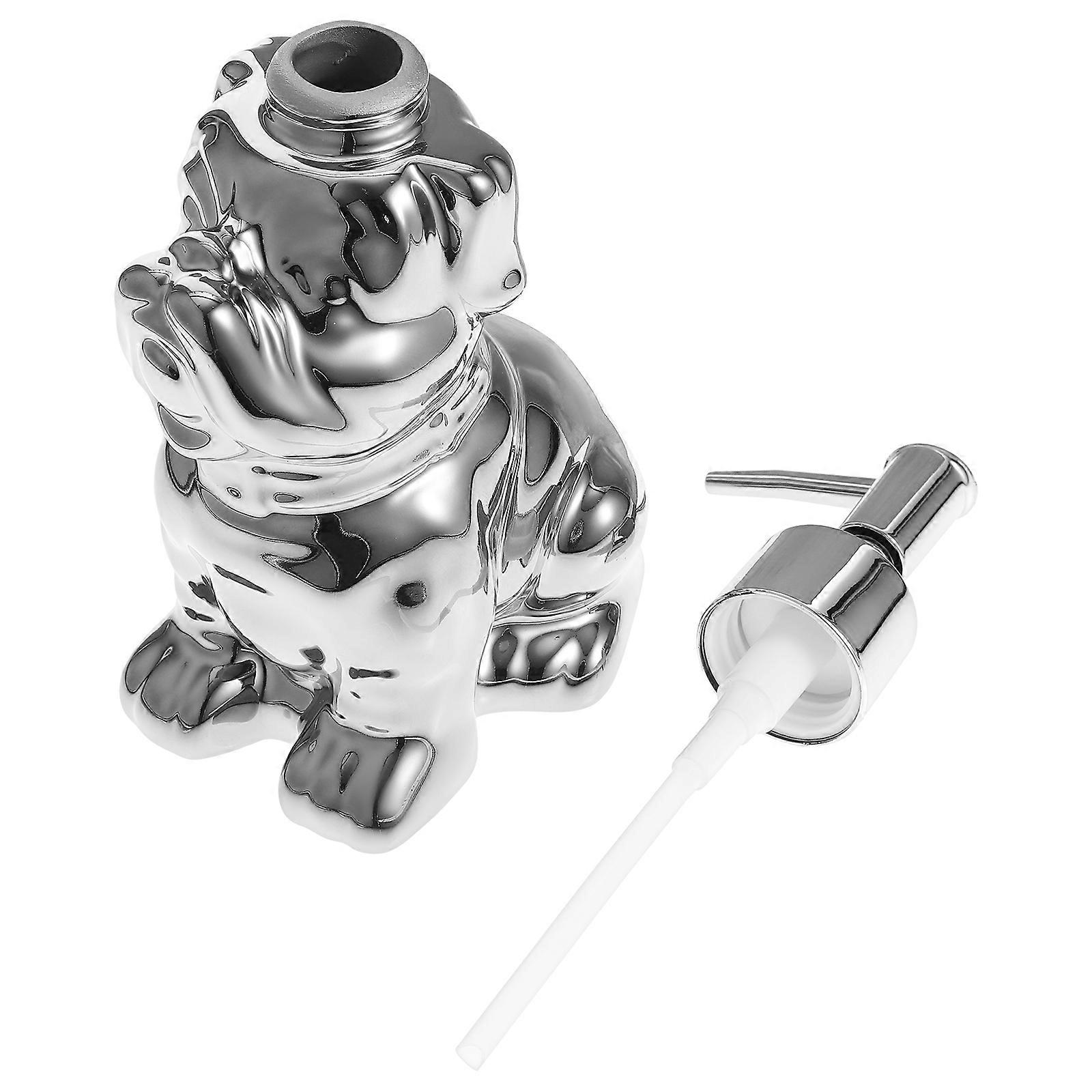 Ceramic Soap Dispenser Silver Lotion Holder for Bathroom Use 3Pcs Set