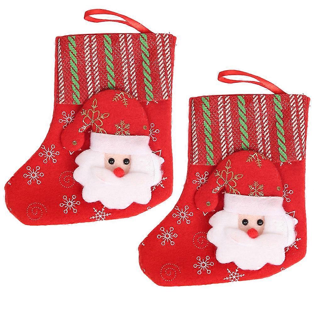 Red Christmas Stocking Decor Sock for Gift 4Pcs Collection