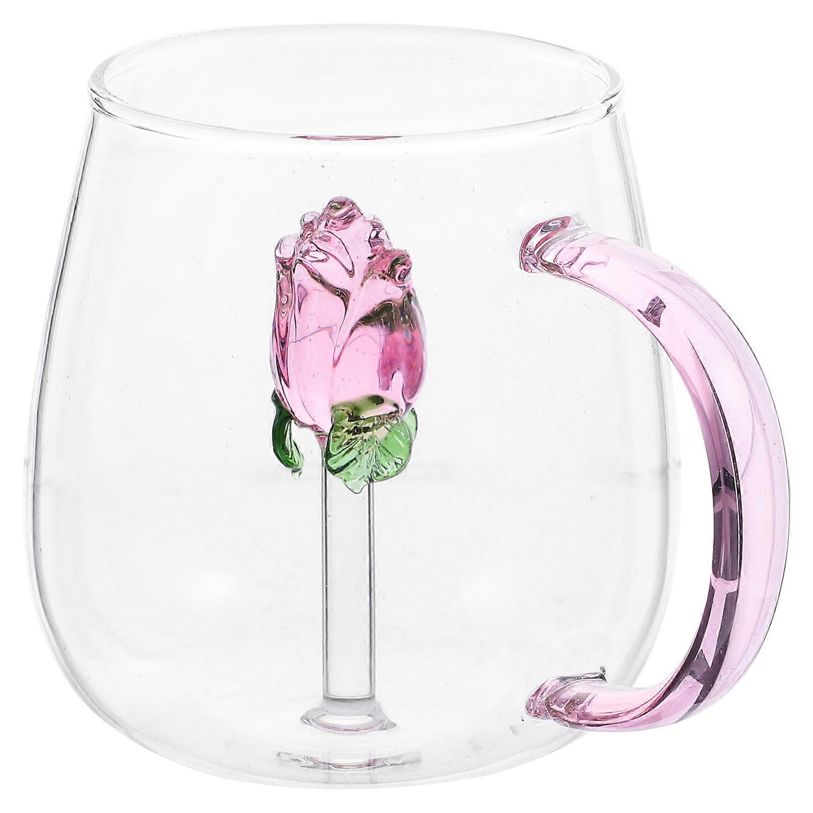Romantic Love Glass Cup for Beverage Drinking Transparent