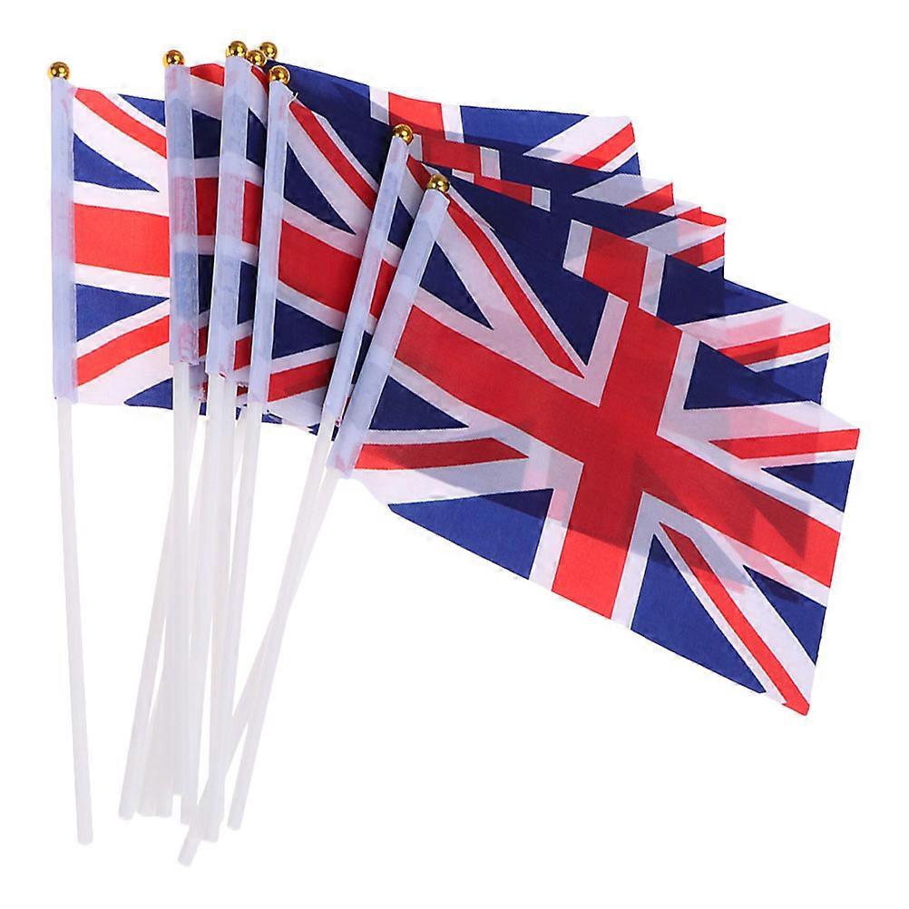 Cheering UK Flags 40Pcs Handheld Lightweight Rectangular Flags Suitable For Sports Club National Celebrations