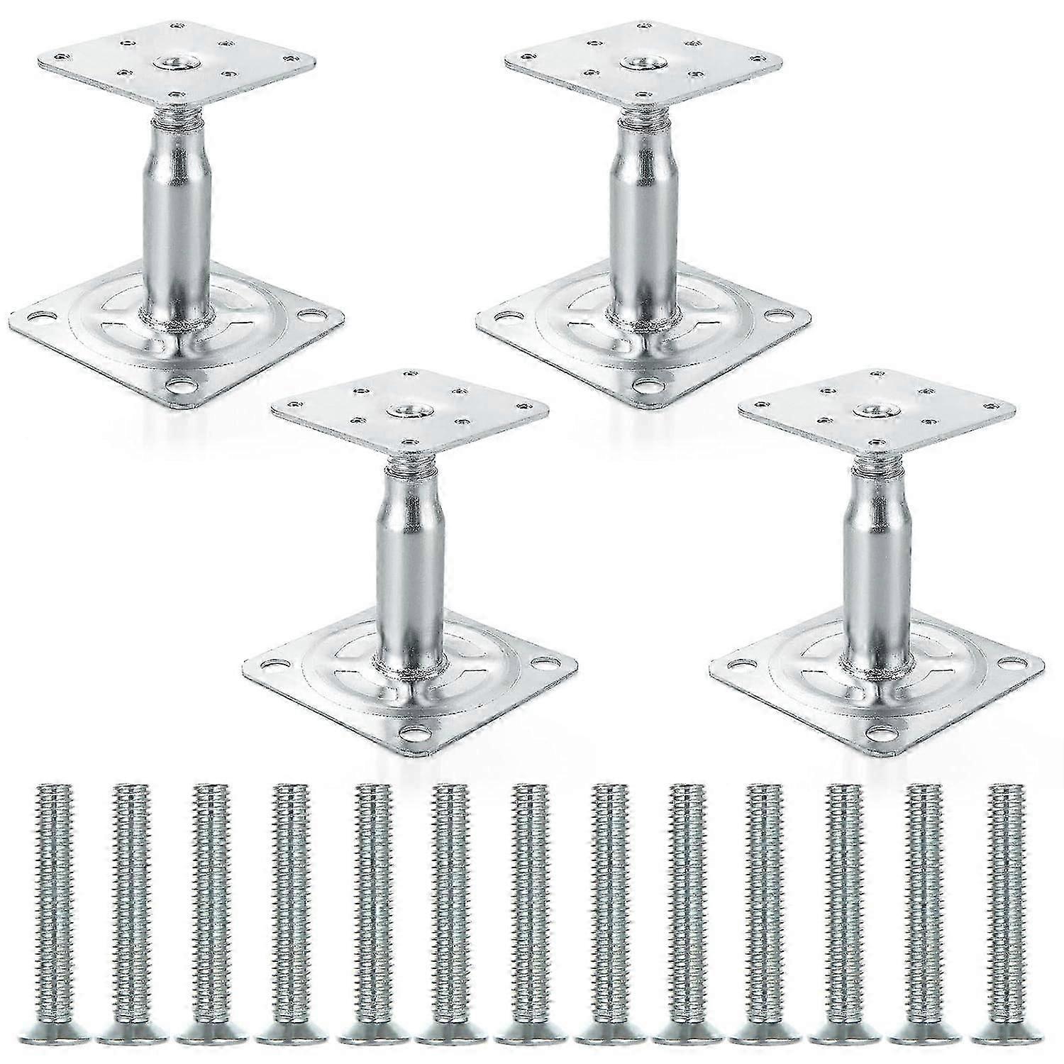 Pack Galvanized Raised Post Brackets Adjustable 100-150mm Heavy Duty Roof Support for Construction
