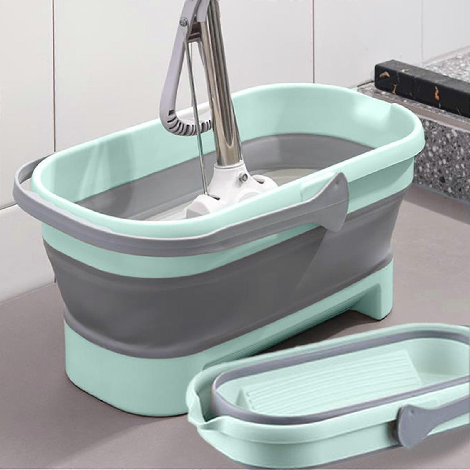 Kraoden Large Collapsible Mop Bucket Collapsible Bucket with Handle for House Cleaning, Space Saving Outdoor Multiuse Foldable Water Pail for Camping