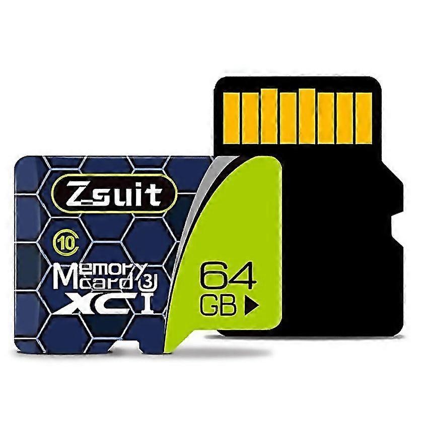 For Zsuit 64gb High Speed Class10 Tfmicro Sd Memory Card Silver Grey