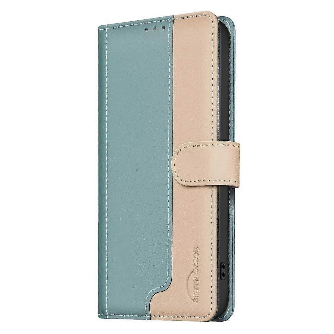 Flip Case PU Leather Shockproof Wallet With Card Slots Stand Magnetic Closure Green for iPhone 13 Pro
