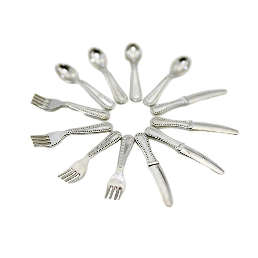 12 Pcs Miniature Plates Tableware Model Minihouse Accessories Home Decoration