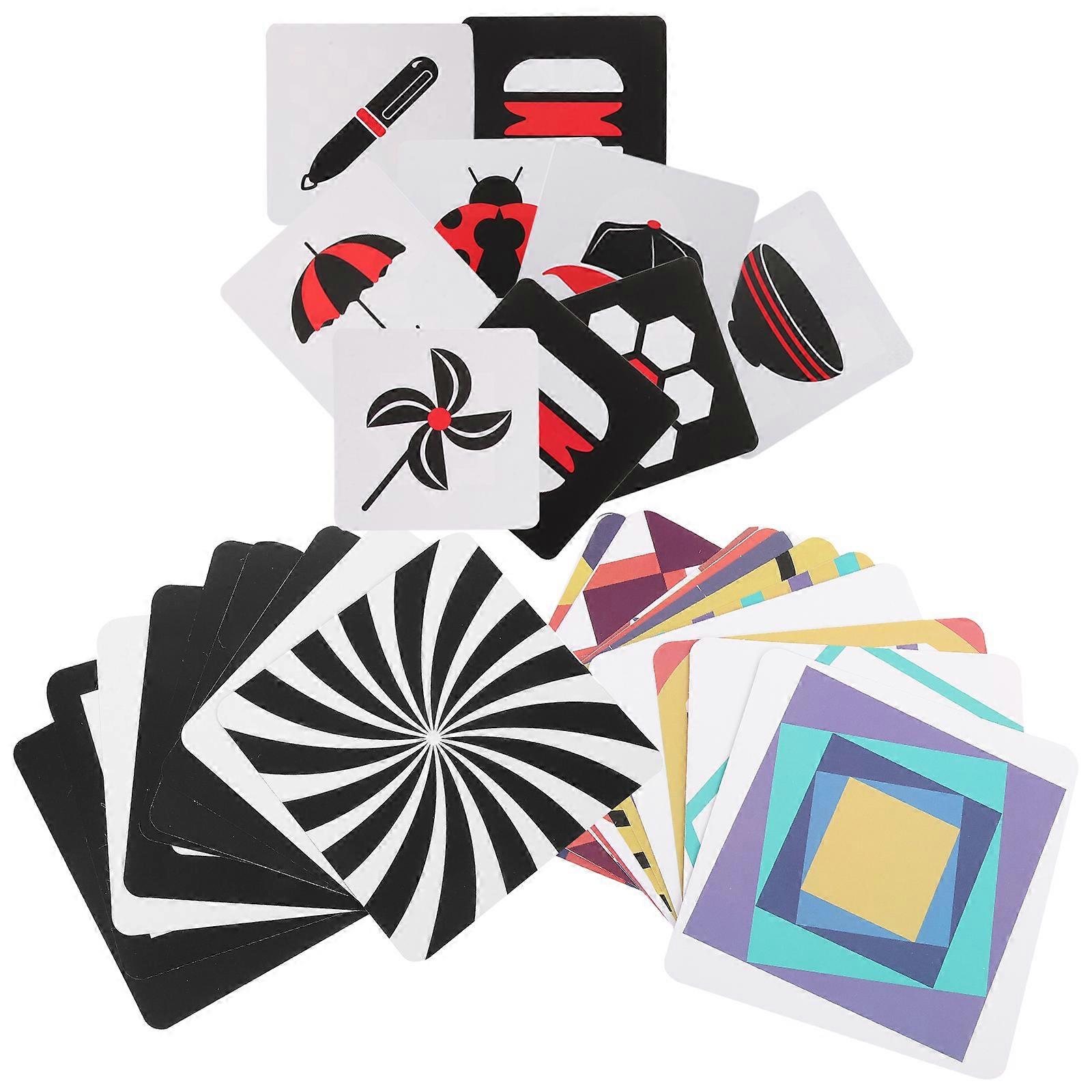 Visual Stimulation Cards Baby Flashcards for Early Education 3Sets
