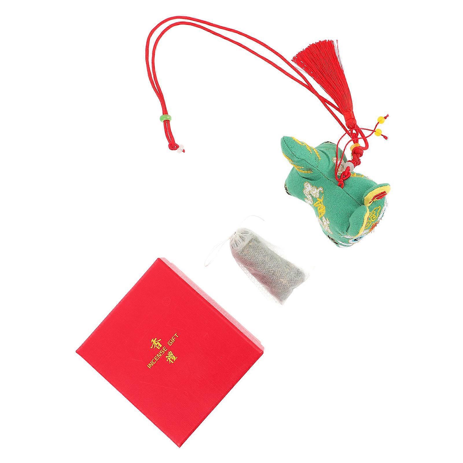 Tiger Design Sachet Cloth Pendant for Decoration 2Sets with Spice Holder