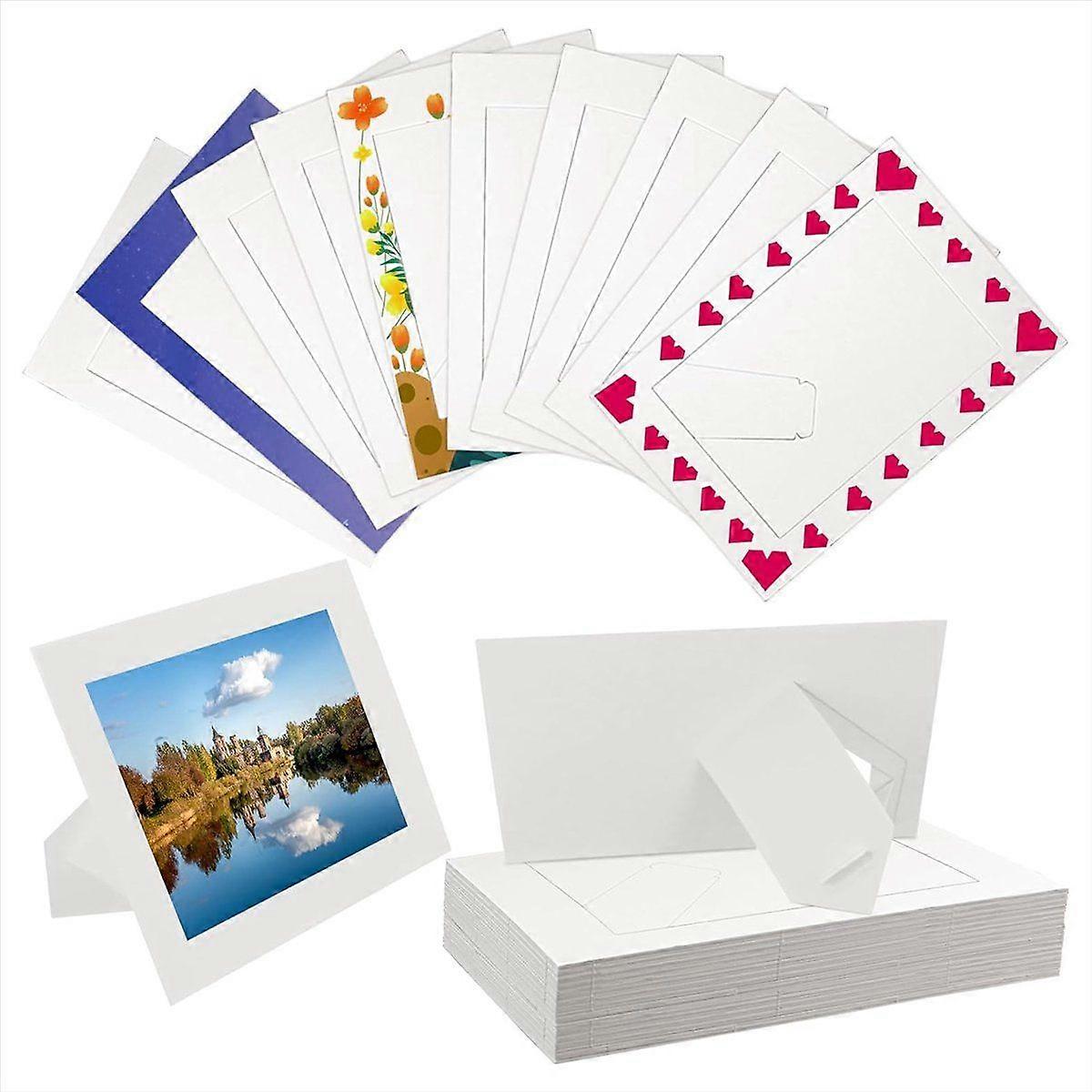 30 Pack Paper Picture Frames, Standing White Cardboard Photo Frames