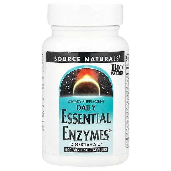 Source Naturals, Daily Essential EnzymesÃÂÃÂÃÂÃÂÃÂÃÂÃÂÃÂ®, 500 mg, 60 Capsules