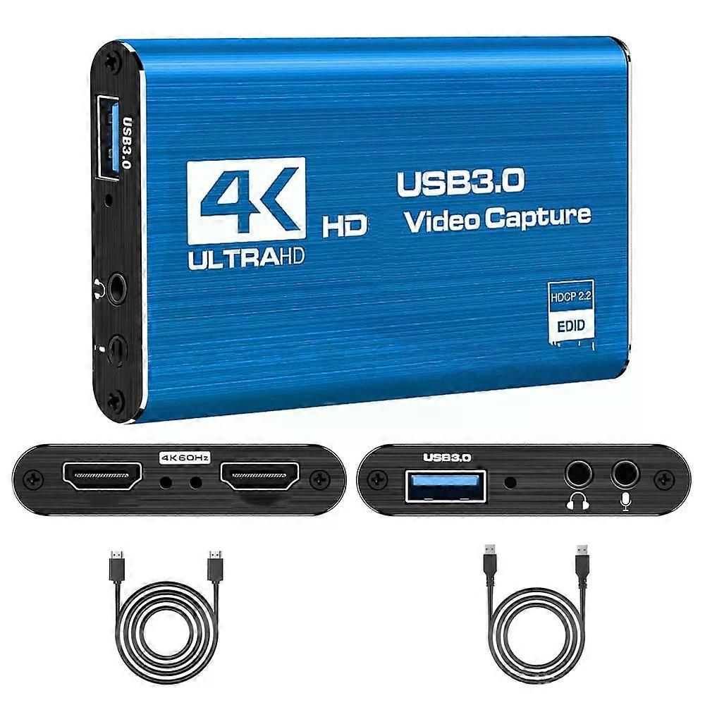 4K USB 3.0 Video Capture Card HDMI 1080P 60fps HD Video Recorder Grabber For OBS Capturing Game Card Live