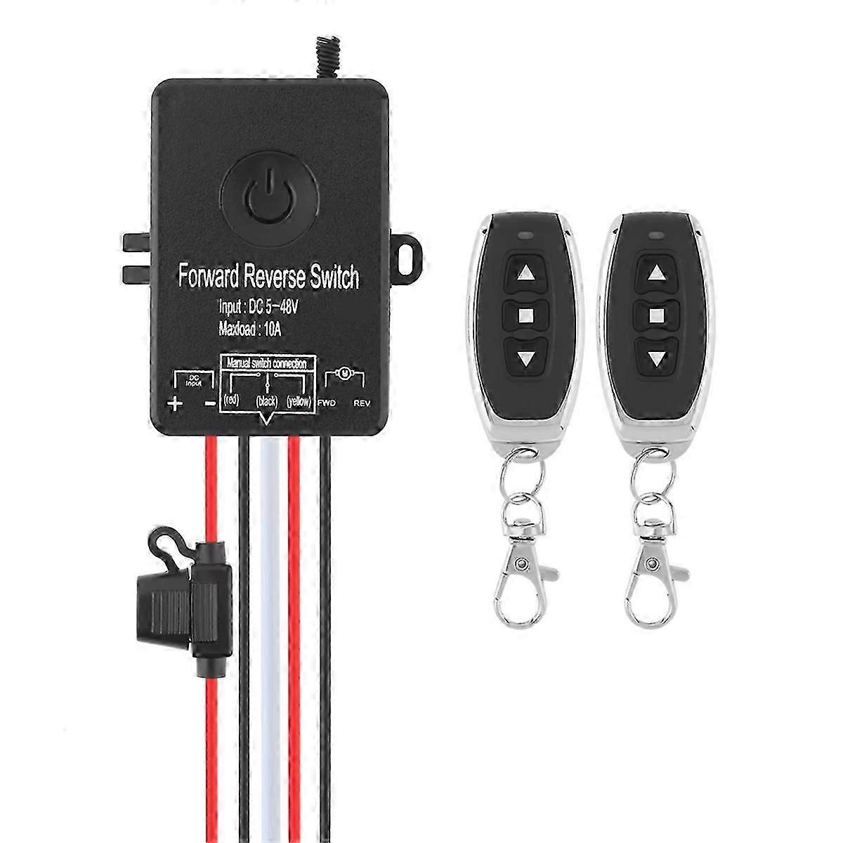 DC Motor Wireless Forward Reverse Remote Control Switch DC 5V - 48V 10A Linear Controller Winch Sole