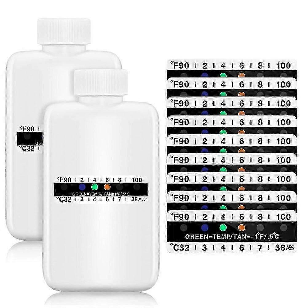 12 Adet İdrar Testi Komple Kit Sıcaklık Test Şeridi ile Şişeleri Dahil Taşınabilir Seyahat Şişesi İdrar Testi için Yapışkan Termometre Şeridi