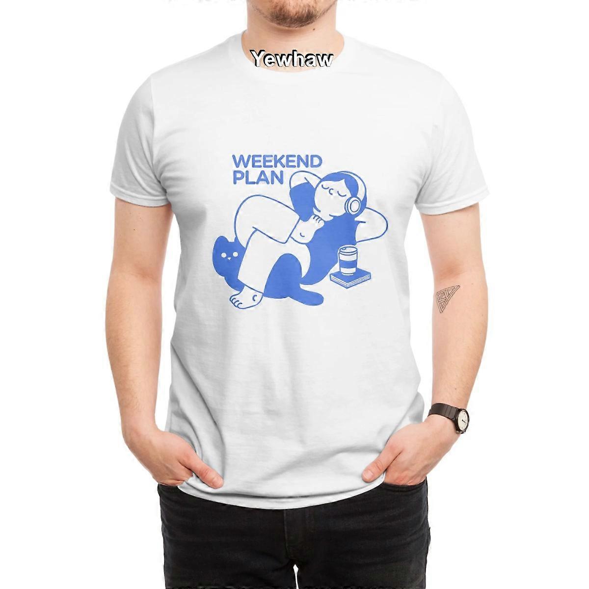 Weekend Plan T-Shirt relaxation minimalistic illustration cat books