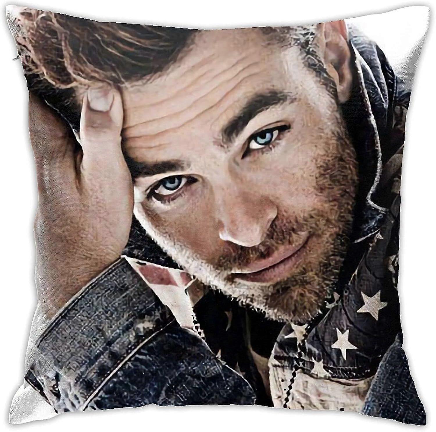 y1163 Chris Pine Kuddfodral Dubbelsidig utskrift Kasta örngott Mjuka kuddfodral Sovsal inredning för vardagsrum sovrum örngott -TB2663 io11