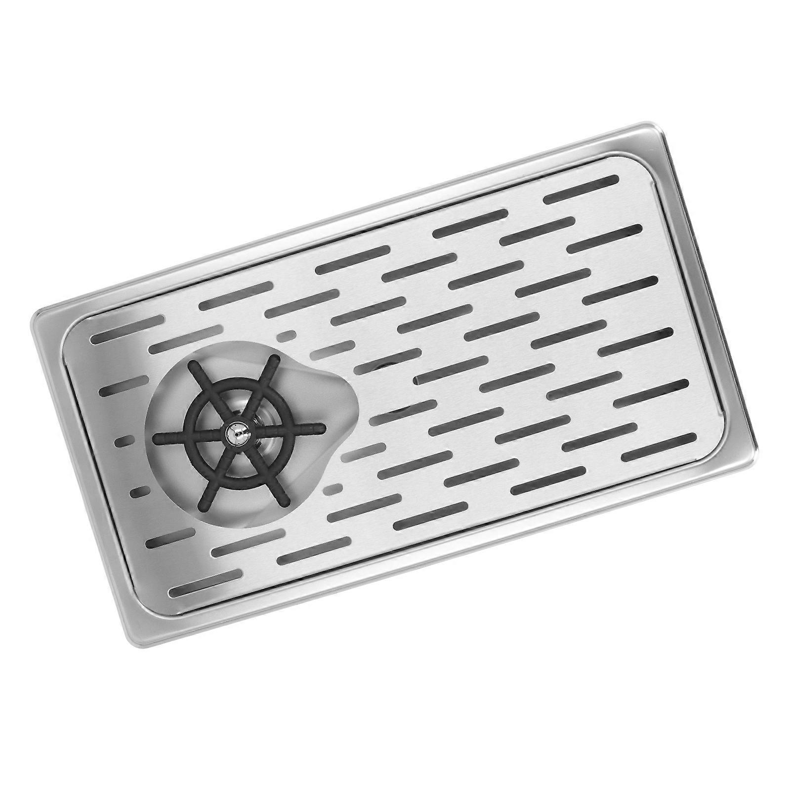 Washer Glass Rinser G1/2 Water Connection Port Silver Pitcher Rinser Countertop Sink for Bar Coffee Kitchen 