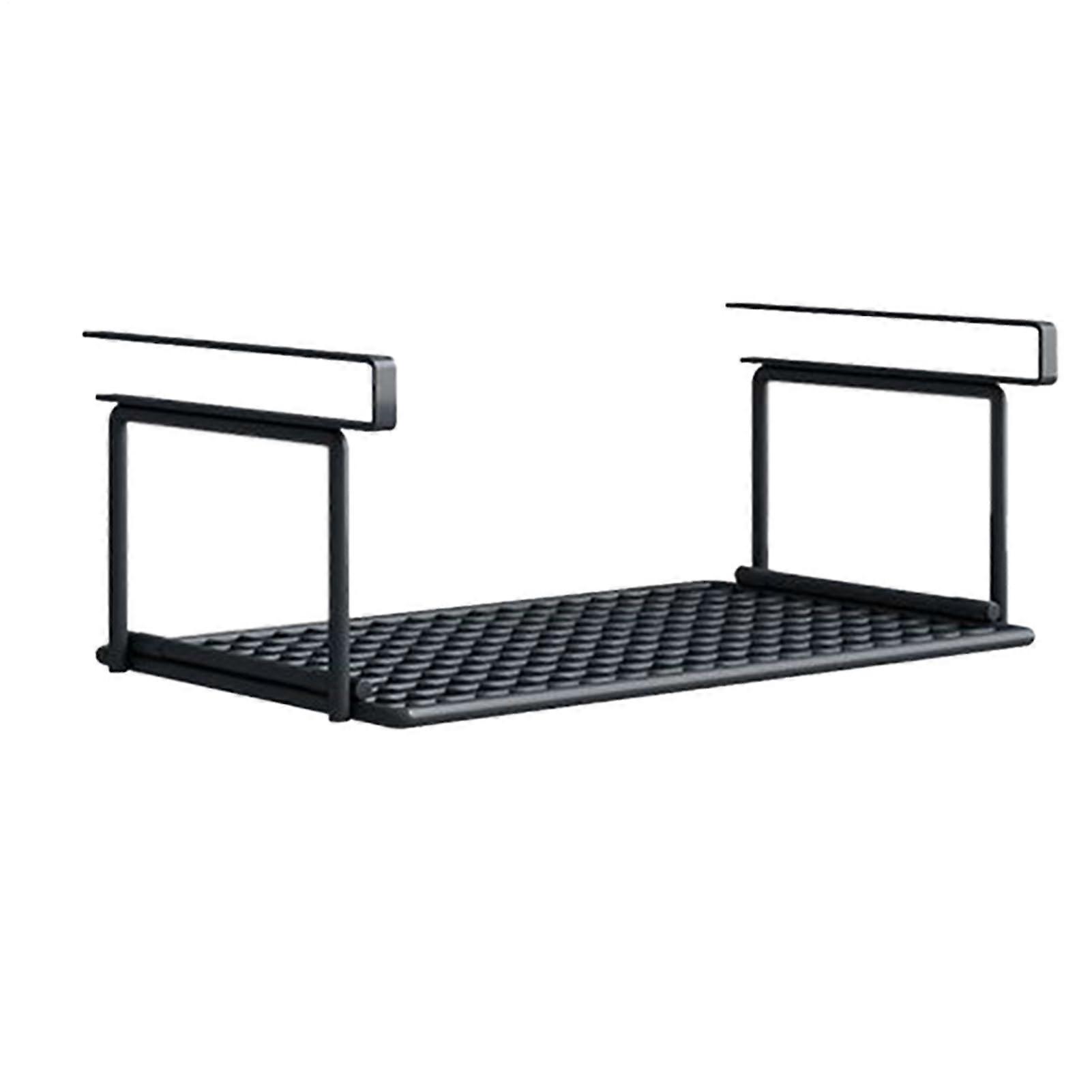 Shoe Rack Entryway Under Shelf Storage Black 32cm, Space Saving Organizer For Kitchen Laundry Desk Pantry