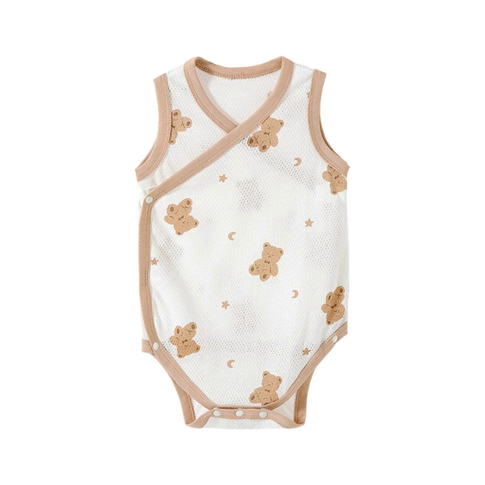 Newborns Summer Outfit Sleeveless Romper Soft Breathable Fabric Convenient Diapering Essential For 0-6 Months Multicolor