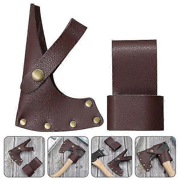 1 Sett lærøks Slire Stridsøks Deksel Øksehode Utendørs Protector Case