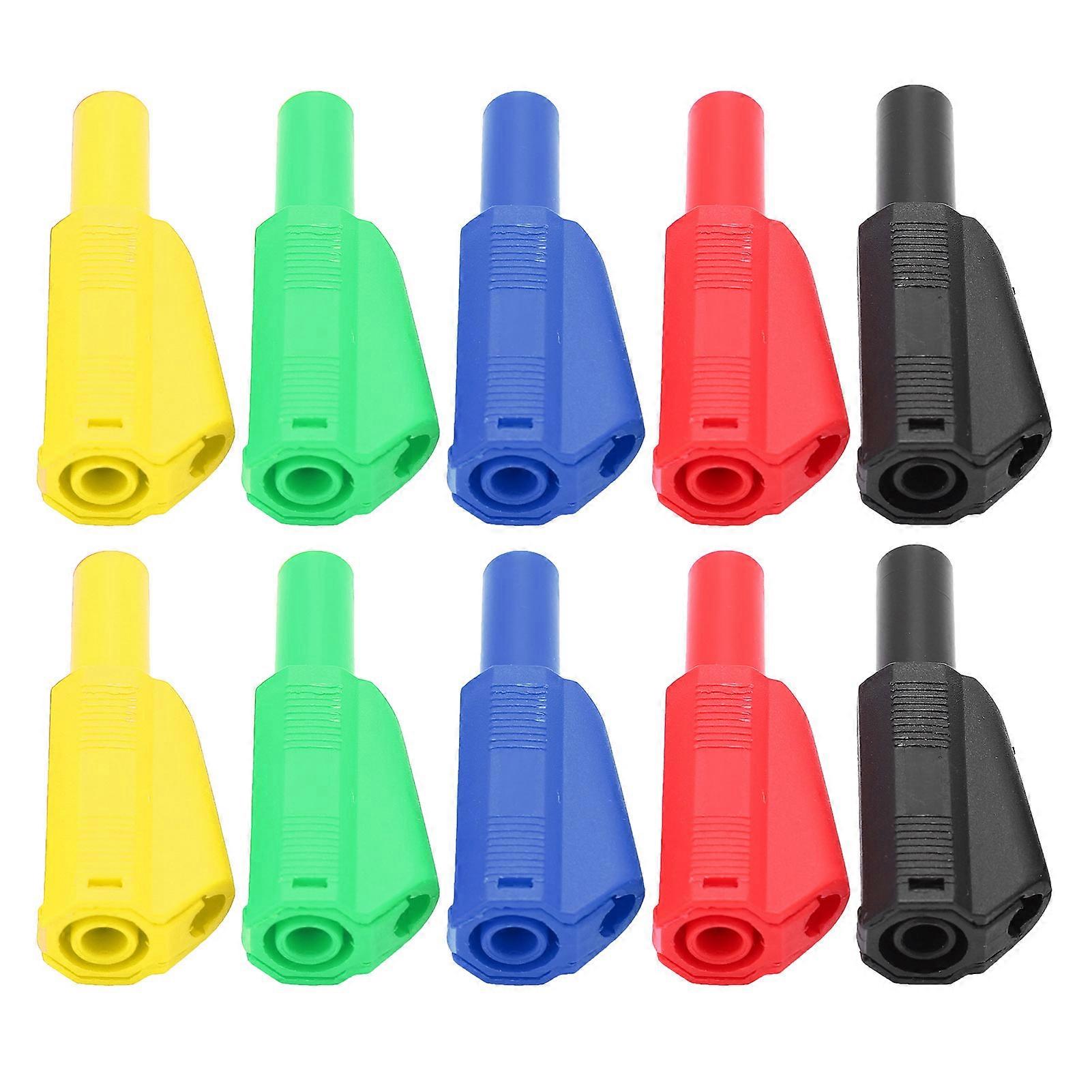 2Set U29 4mm Insulation Banana Plug for Electrical Testing Red Black Yellow Green Blue