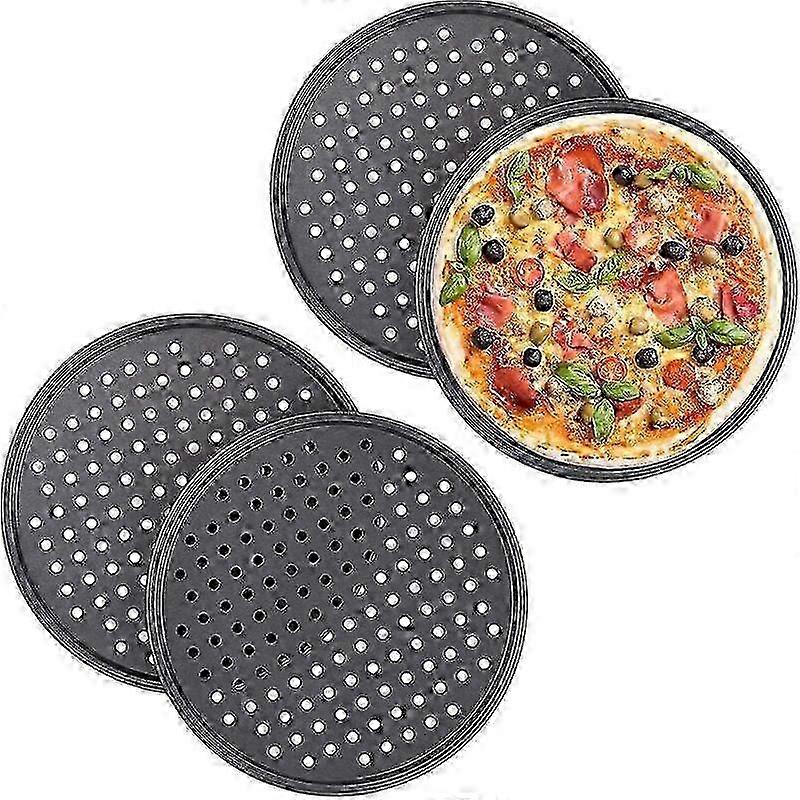 Professional Grade Perforated Pizza Pan, Non-Stick Coating Ensures Easy Clean Up For Multipurpose Use In Home Or Restaurant Kitchens