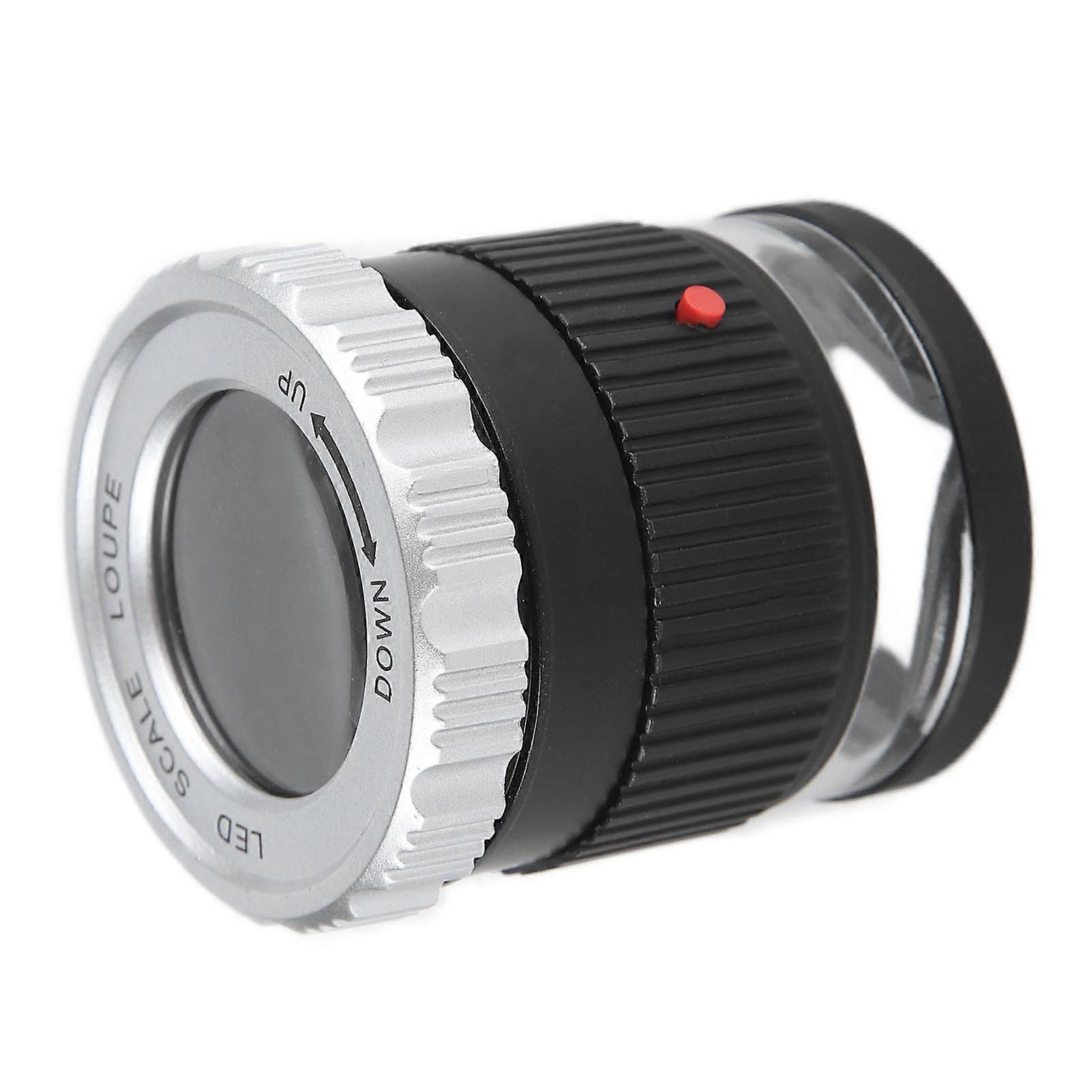 TH‑9006B Metal LED Magnifying Glass Portable High Magnification Magnifier with High Accuracy Scale