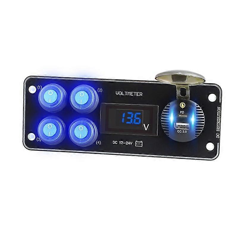 Panneau de commutation Toggle Dash pour Automobile Voiture Marine Bateau 12-24 V Affichage Numérique