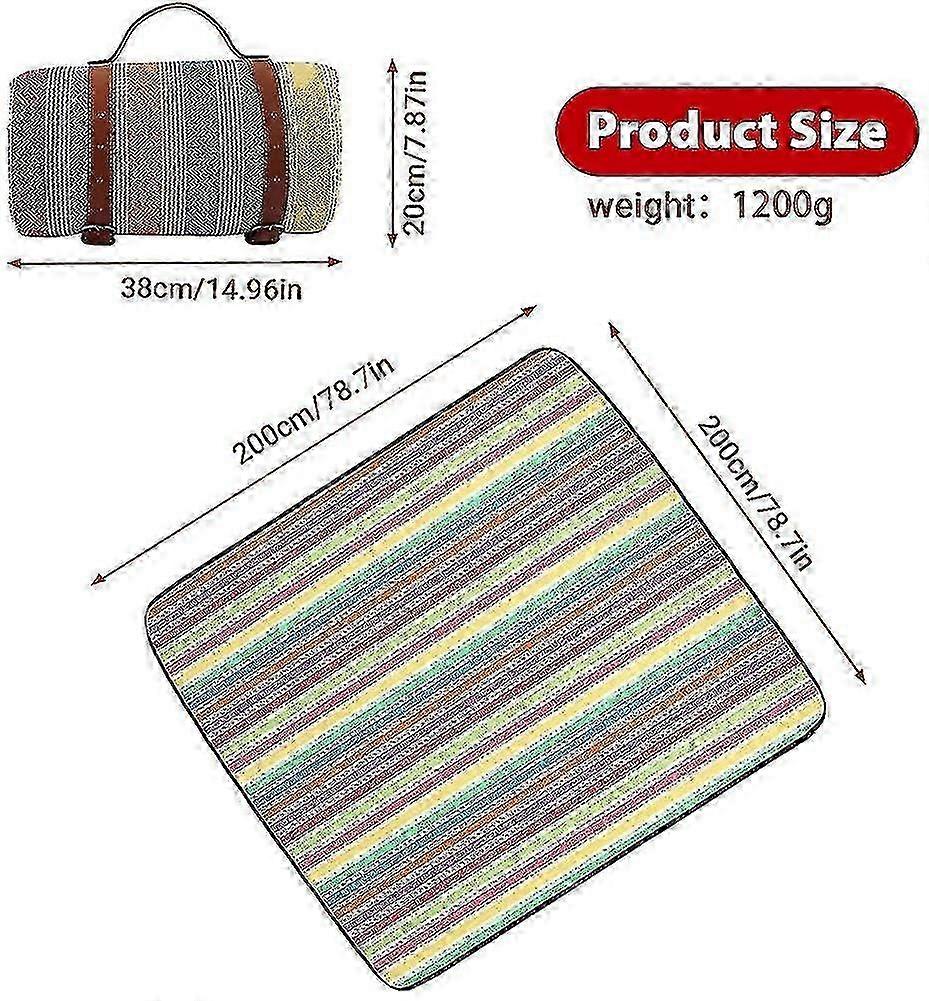 エスポーティピクニックブランケット、キャンプブランケット200x200cm、特大防水-mxbc