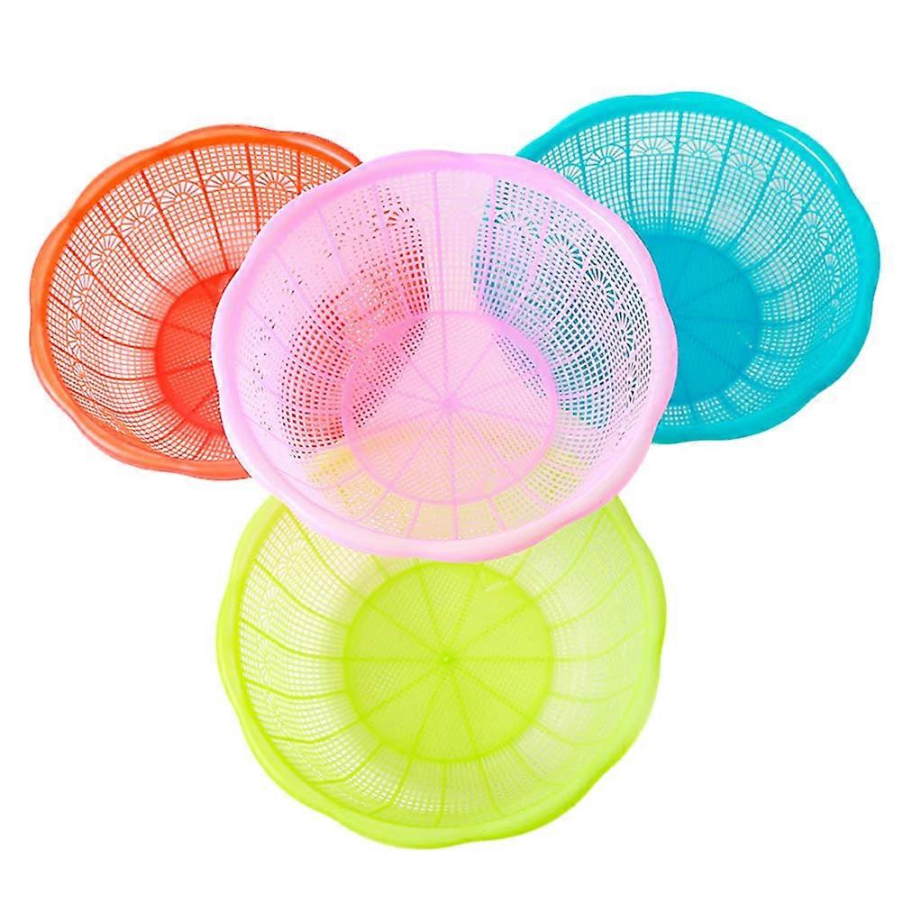 Plastic Rice Basket 4Piece Set Multifunctional Colander For Fruit And Vegetables Washing Kitchen Tools Random Color