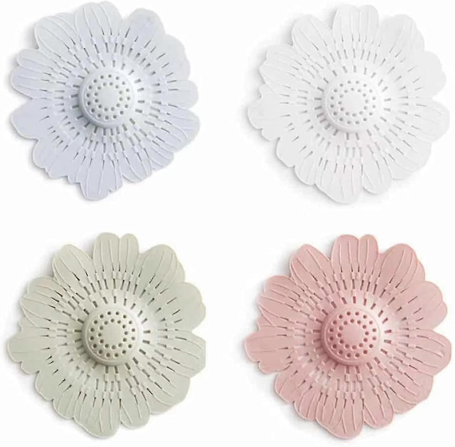 4 Pack Sink Silicone Drain Mesh - Easy-to-install Hair Filter for Kitchen Sink, Prevents Clogs