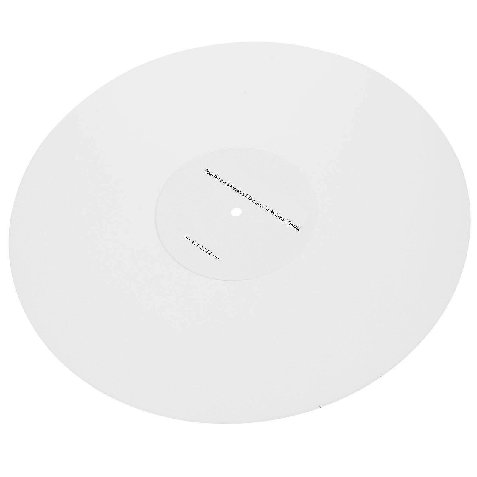 Turntable Platter Mat Vibration Control Static Elimination 3mm Thick Acrylic White Turntable Enthusiasts 1Pack