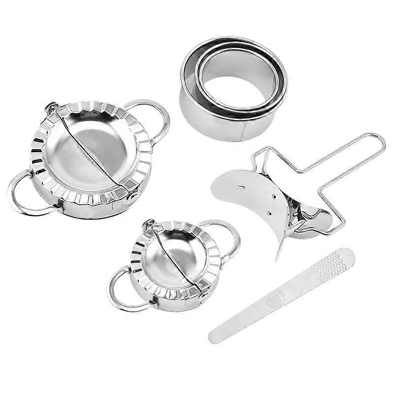 Dough Press Set, Ravioli Maker, Dumpling Maker Set, Dumpling Maker Machine, Dump(7 pcs, silver)