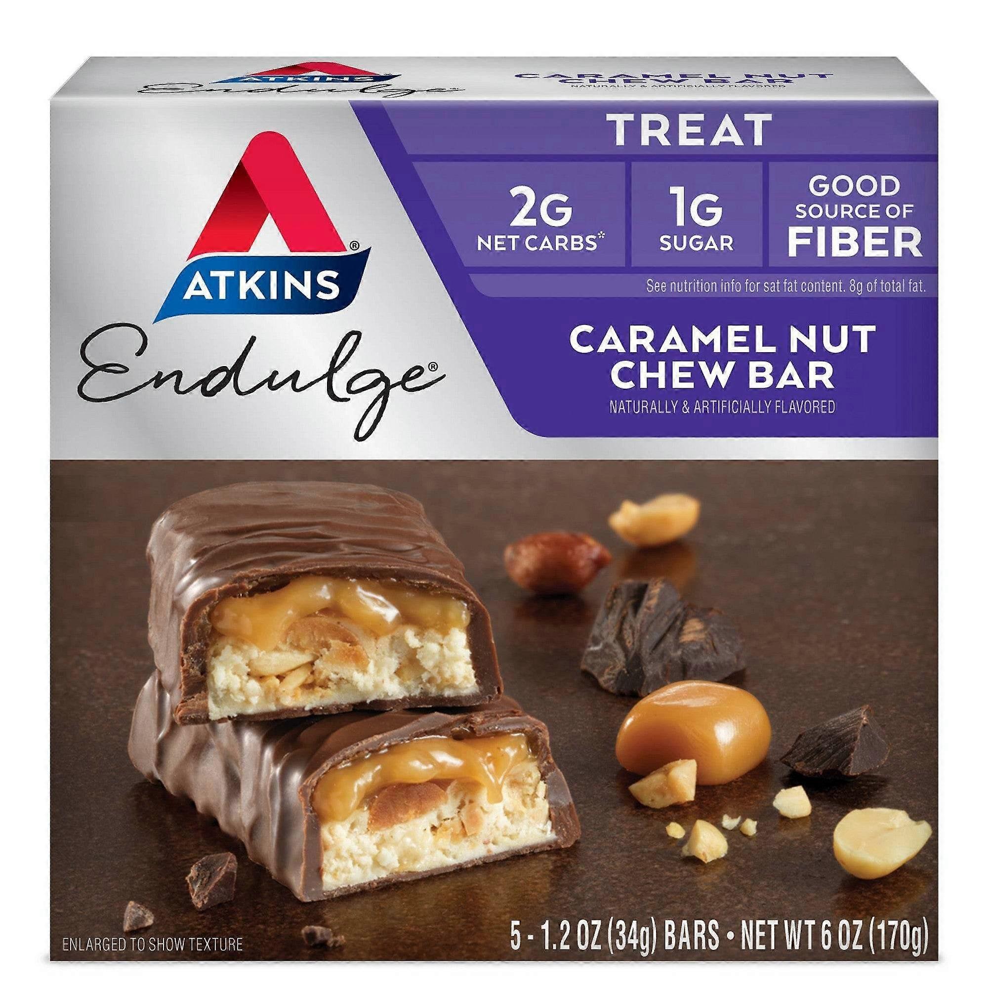 Atkins Endulge Chew Bars, Caramel Nut, 5 Ea