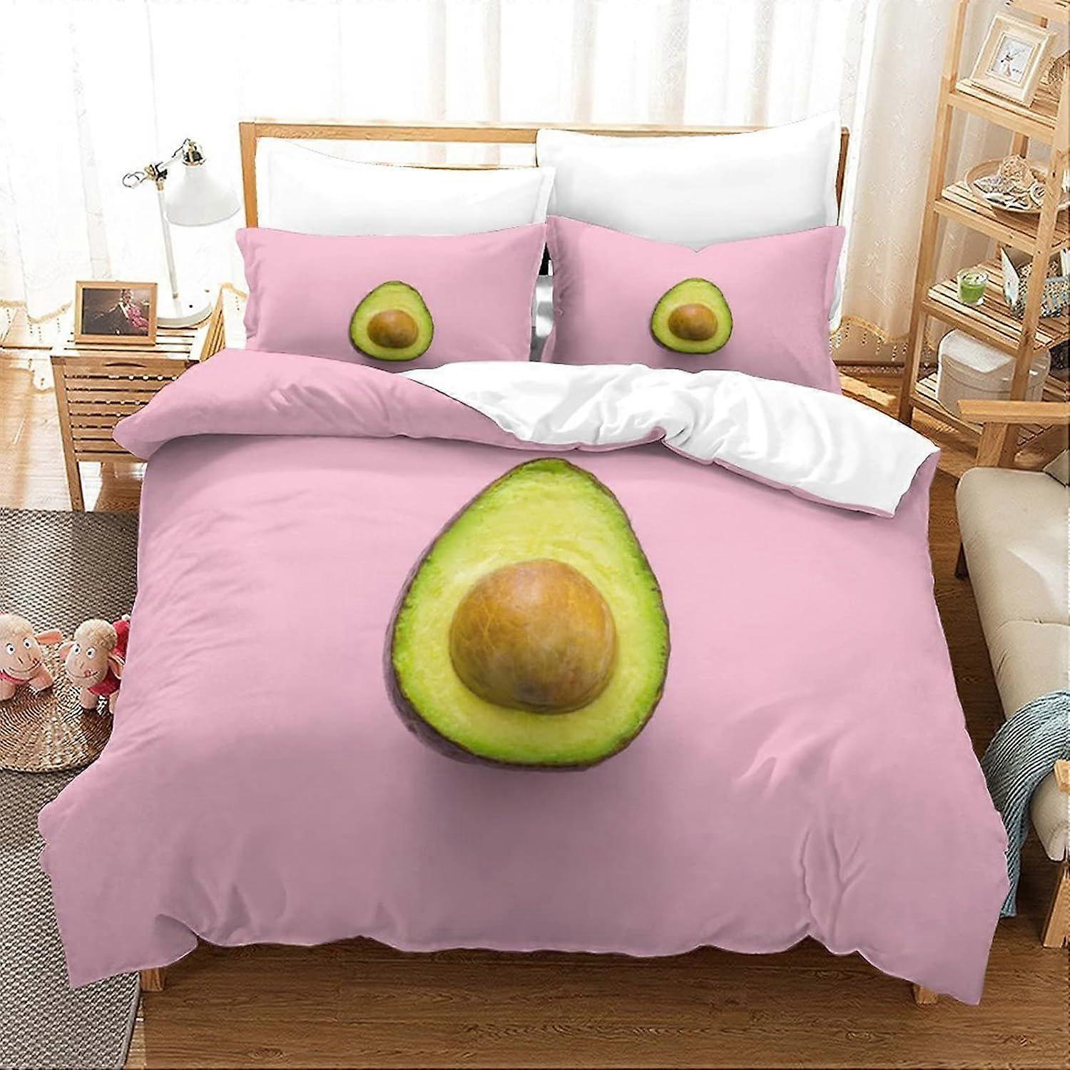 الأفوكادو بساطتها الوردي غطاء لحاف مجموعة لوكس 3D المطبوعة الفراش بساطتها الأولاد والبنات غطاء لحاف الكبار للفراش ، مجموعة ستوكات فائقة النعومة مع