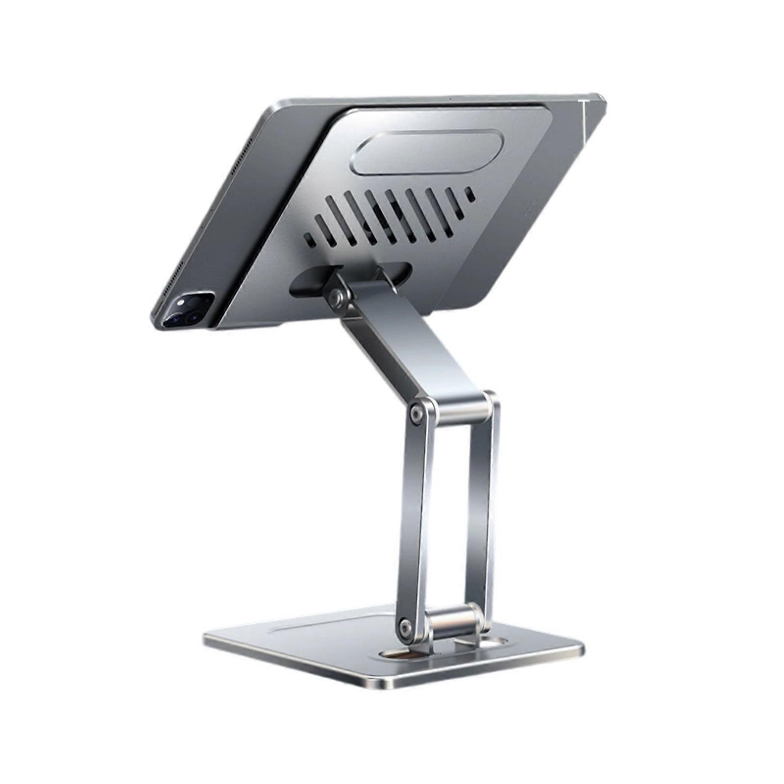 Aluminum Tablet Stand Bracket Desk Adjustable Tablet Bracket Foldable Desktop Laptop Bracket for Laptop Notebook  Silver