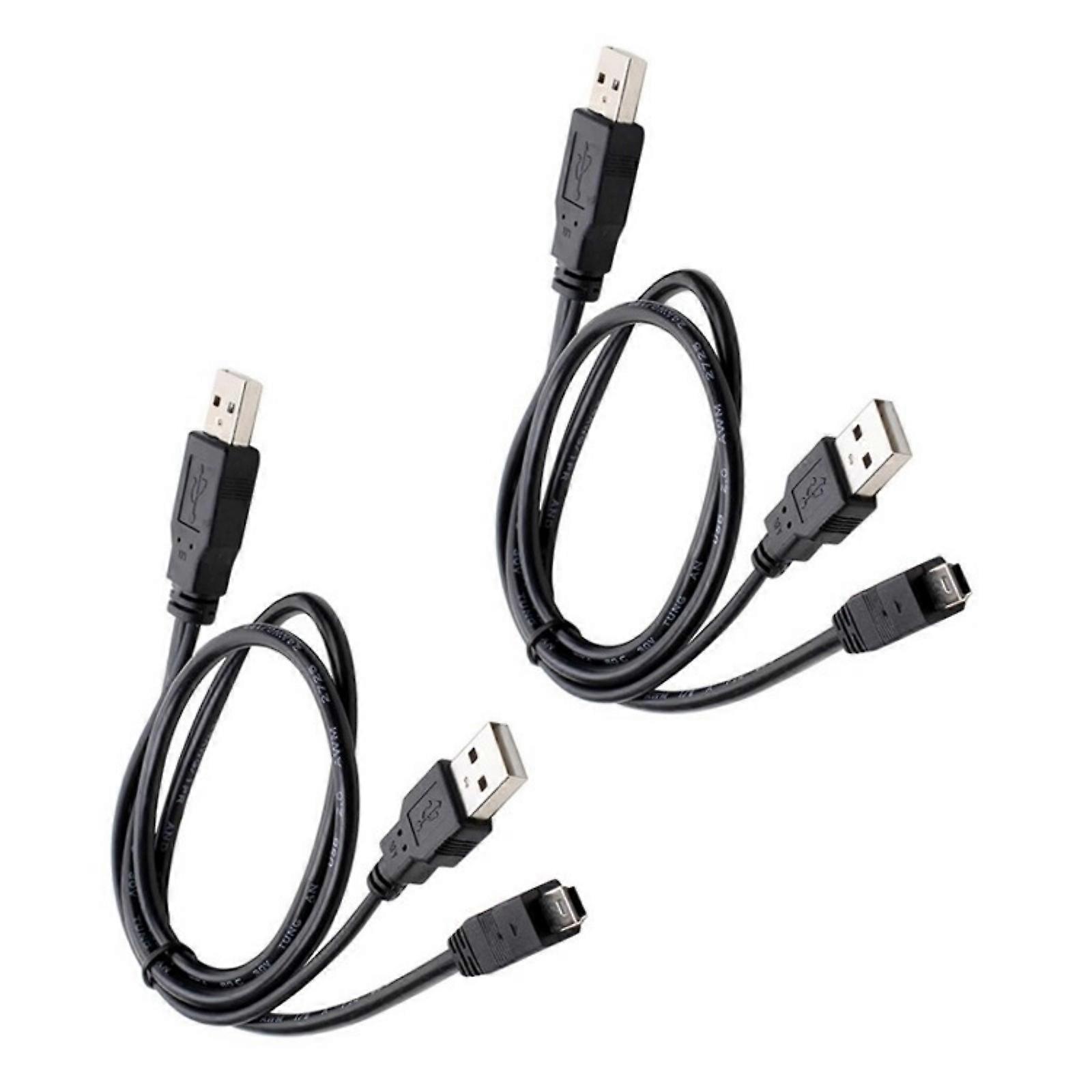 Mini 5Pin To Double USB A Male Cable For External Hard Disk DVDs Player Data Transfer  PVC USB Y Cable USB Splitter Multicolor