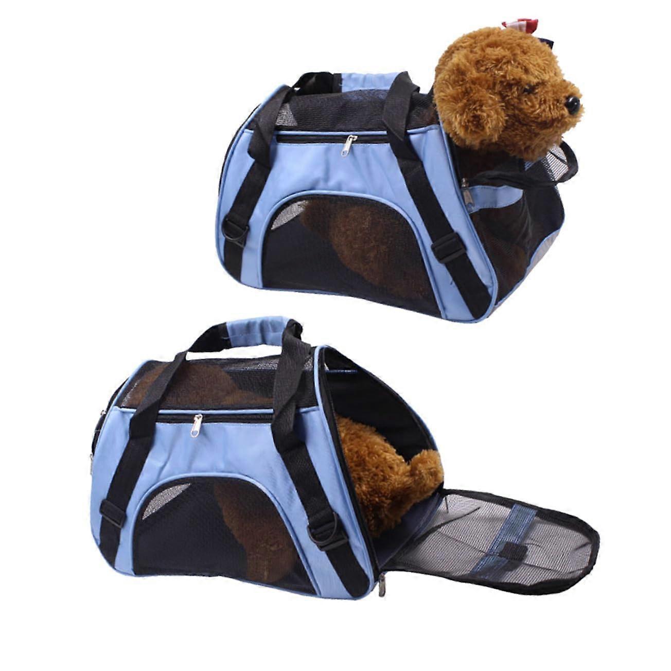 Dog Carrier Backpack with Adjustable Straps and Mesh Ventilation for Small Cats and Puppies Outdoor Travel Blue