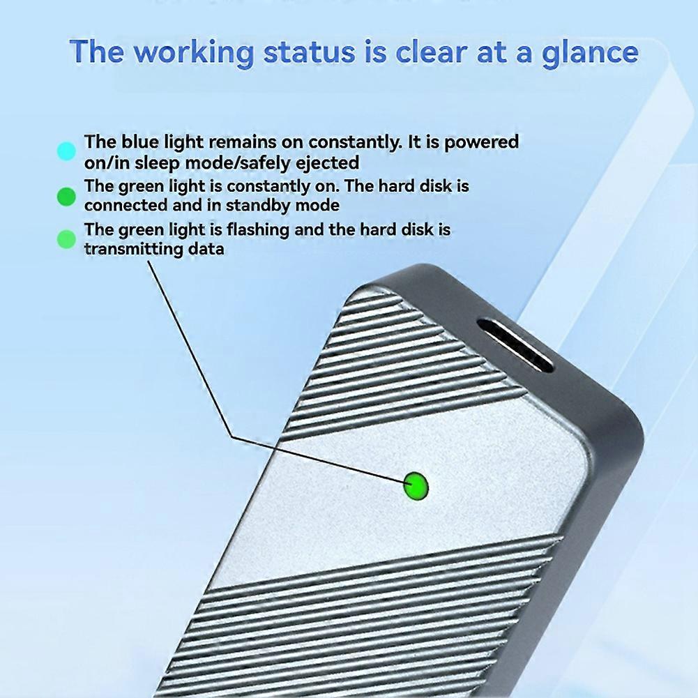 M.2 Solid State SSD Type-C USB 3.2 Interface 10Gbps Dual Protocol NVMe/NGFF External Box USB3.2 M.2 SSD Enclosure